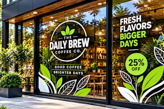 design window decals, vinyl stickers and promotional storefront  graphics