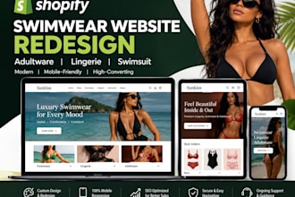 shopify swimwear website design redesign adult wear store lingerie swimsuit