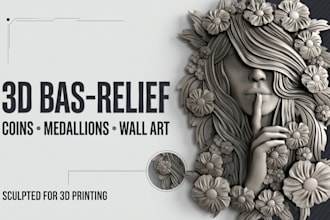 sculpt 3d bas relief, coins, medallions and wall art for 3d printing