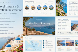 design a travel itinerary and vacation presentation