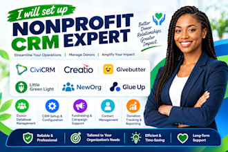 do nonprofit crm civicrm creatio givebutter little green light neworg glue up