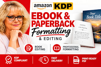 do KDP book editing, formatting for publishing as a book formatter for print