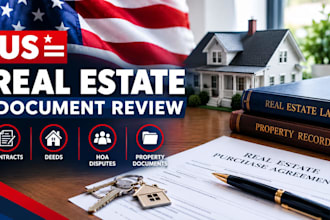 review US real estate contracts, hoa disputes deeds and property documents