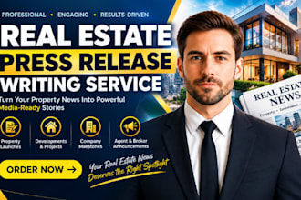 create real estate press releases and pitch media outlets and journalists