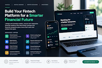do fintech website design, digital banking, crypto exchange, investment website