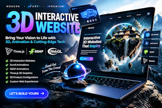 create a 3d interactive website with scroll animations, gsap and threejs