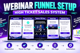 build high ticket webinar funnel webinar sales funnel gohighlevel vsl funnel