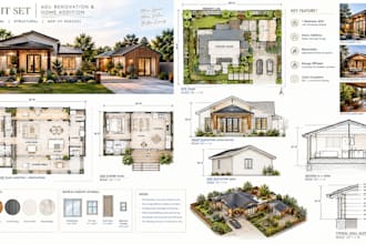 draw permit adu renovation home addition for architectural construction drawing