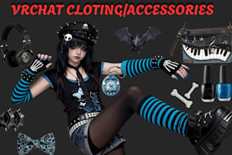 create custom vrchat assets, props, accessories, weapon, outfit, item for vrchat
