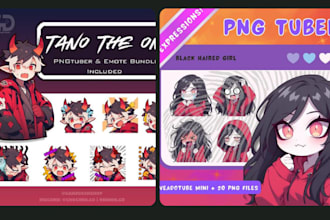 draw custom twicth emotes animated vtuber emotes chibi pngtuber anime pfp