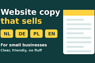write dutch, german or polish website copy for your small business