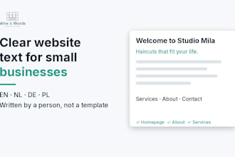 write clear website copy for your small business in en, nl, de or pl