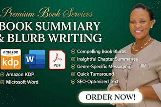 write high compelling book blurb book summary and back cover description in 12hr