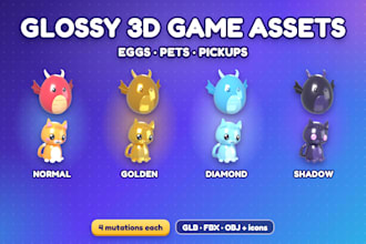 create 3d game assets like eggs, pets and collectibles