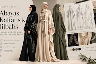 design custom luxury abayas, kaftans, and jilbabs for your fashion brand