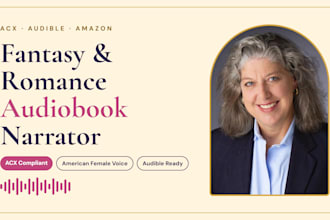 be your american female audiobook narrator for fantasy romance acx
