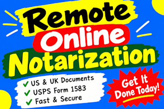 provide rapid remote online notary UK notary, UK USA legal document notarization