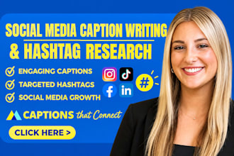 write engaging social media captions with relevant hashtag