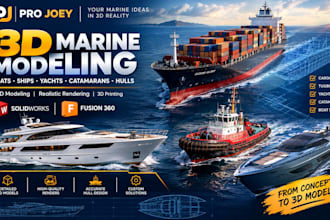 3d marine modeling of boats, ships, yachts, catamarans and hulls