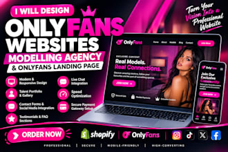 design an onlyfans website modelling agency for onlyfans landing page
