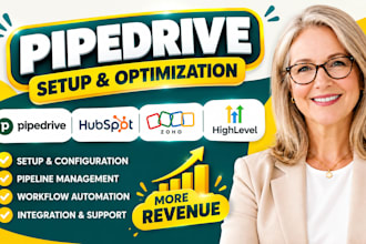 do pipedrive crm setup, crm automation, hubspot, gohighlevel, and zoho crm