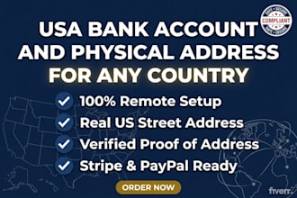 create USA bank for any country with physical address and proof of address