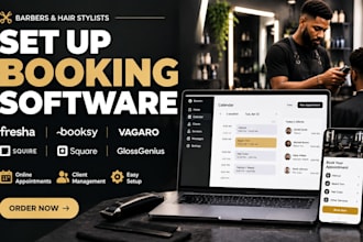 set up barber booking software on fresha booksy vagaro squire square glossgenius