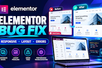 fix elementor bugs, responsive layout issues, and wordpress errors