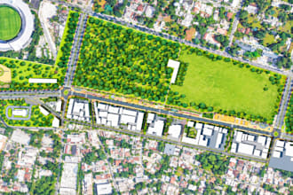 render and design master site plan, landscape, and layout