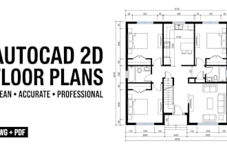create professional autocad 2d house floor plans