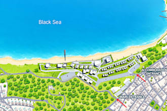 render and design master site plan, landscape, and layout
