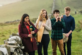record enchanting irish whistle celtic harp bagpipes and bodhran