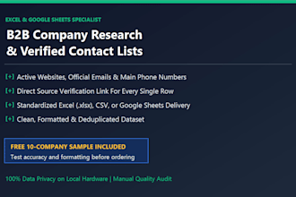 research companies and build a verified contact list in excel