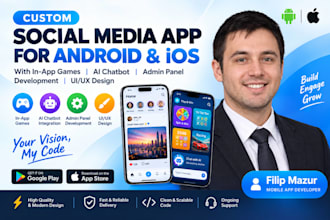 develop social media app with in app games and ai chatbot