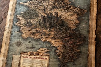 design a detailed fantasy world map for your novel