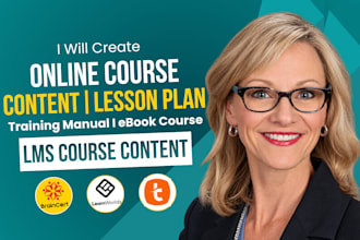 write online course content, lesson plan, lms course content and training manual
