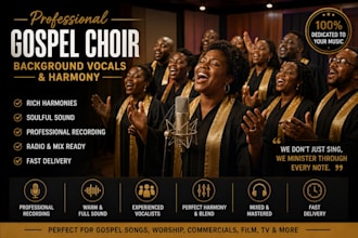 record a gospel choir, background vocal and harmony
