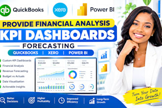 provide financial analysis KPI dashboards forecasting quickbooks xero power bi