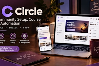 set up circle community, online circle courses,and automation