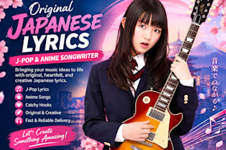 write original japanese lyrics for jpop and anime songs