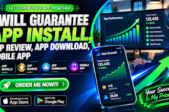 500 install user rating review mobile app install IOS app mobile app promotion