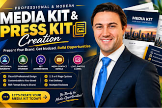 create professional media kits and press kits for brands, founders and speakers