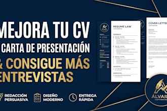 redactar o mejorar tu cv profesional y carta de presentacion