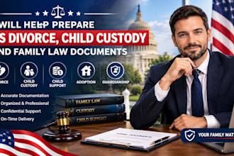 help with US divorce, child custody, child support, adoption and guardianship
