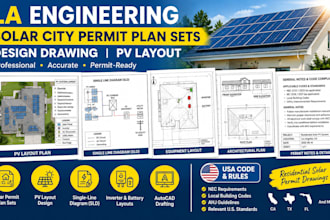la engineering solar city permit plan sets design drawing pv layout