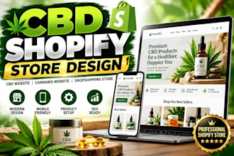 design a cbd shopify store, cannabis website or cbd dropshipping website