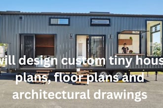 design custom tiny house plans, floor plans and architectural drawings