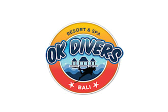 made scuba diving enthusiasts logo nearly living under water