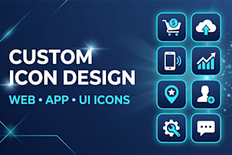 design attractive custom icons, app icons, website, icons and icon sets