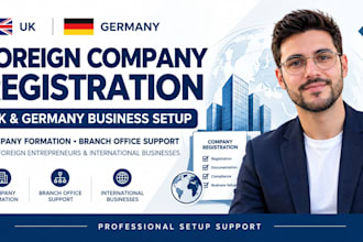register UK and germany company for foreign entrepreneurs , setup support